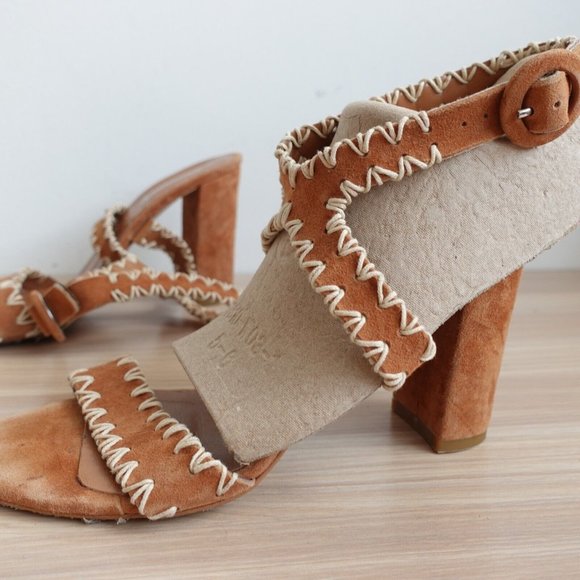 Bagatt Shoes Women Leather Size 39 Sandals Ankle Strap Heel Brown 8.5 Boho ITALY - Picture 5 of 15